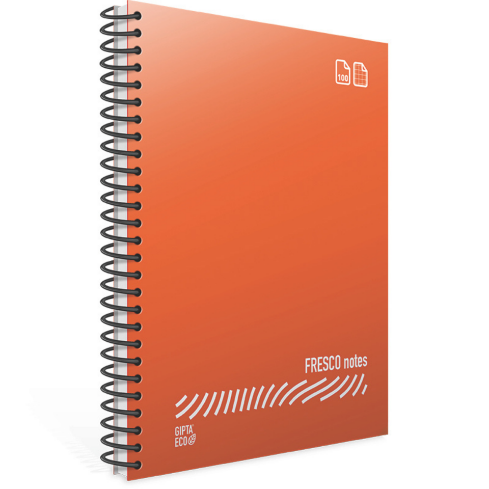 Gıpta 4933 Fresco Spiralli PP Kapak A4 72 Yaprak Kareli Defter Kırmızı