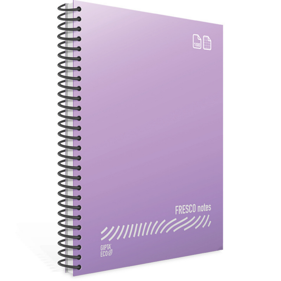 Gıpta 4933 Fresco Spiralli PP Kapak A4 72 Yaprak Kareli Defter Mor