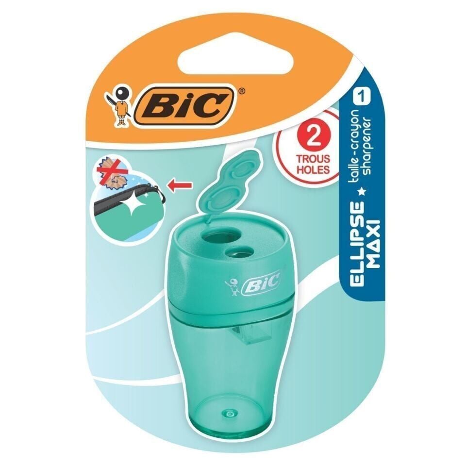 Bic Maxi Ellipse Hazneli İkili Kalemtıraş Jumbo ve Klasik - 9505181 Yeşil