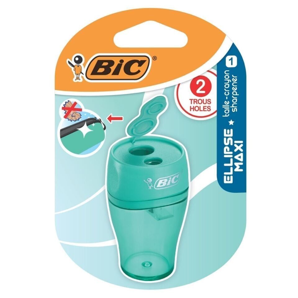 Bic Maxi Ellipse Hazneli İkili Kalemtıraş Jumbo ve Klasik - 9505181 Yeşil