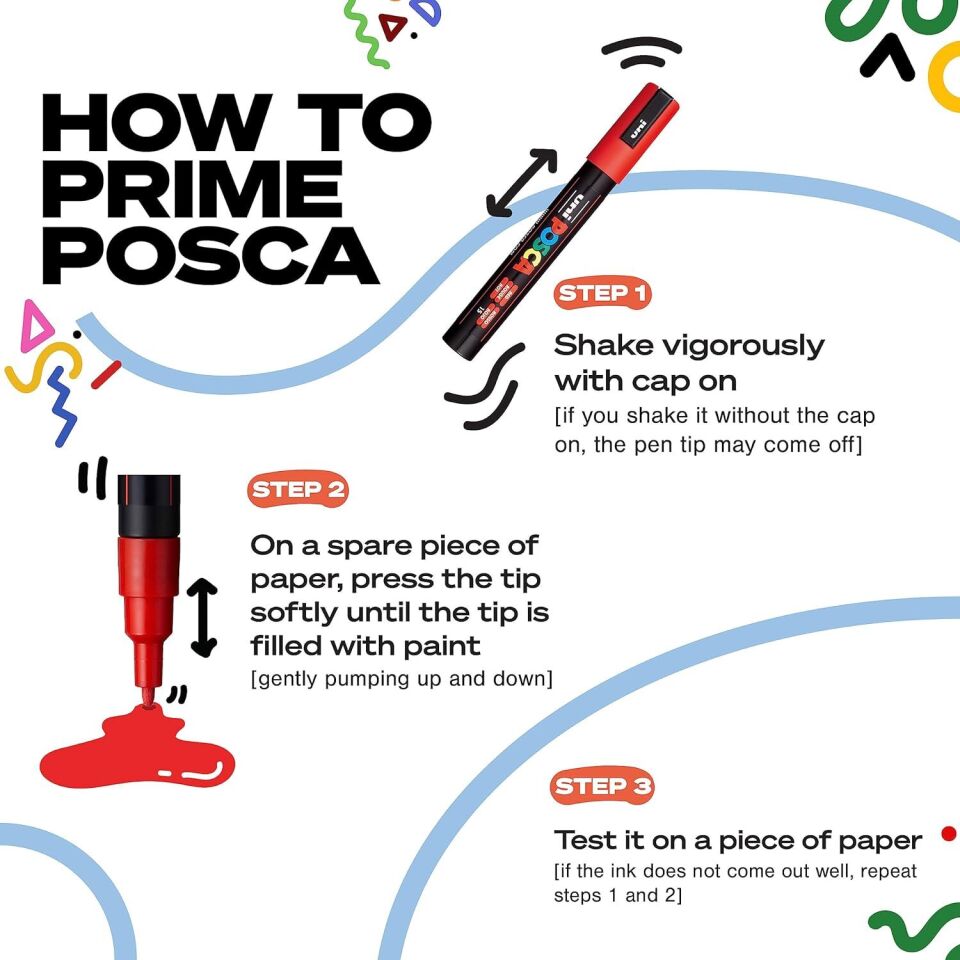 Uni Pc­3M/8C Sc Posca Su Bazlı Poster Markörü Soft 09­-1.3mm 60'lI Karışık Renkler