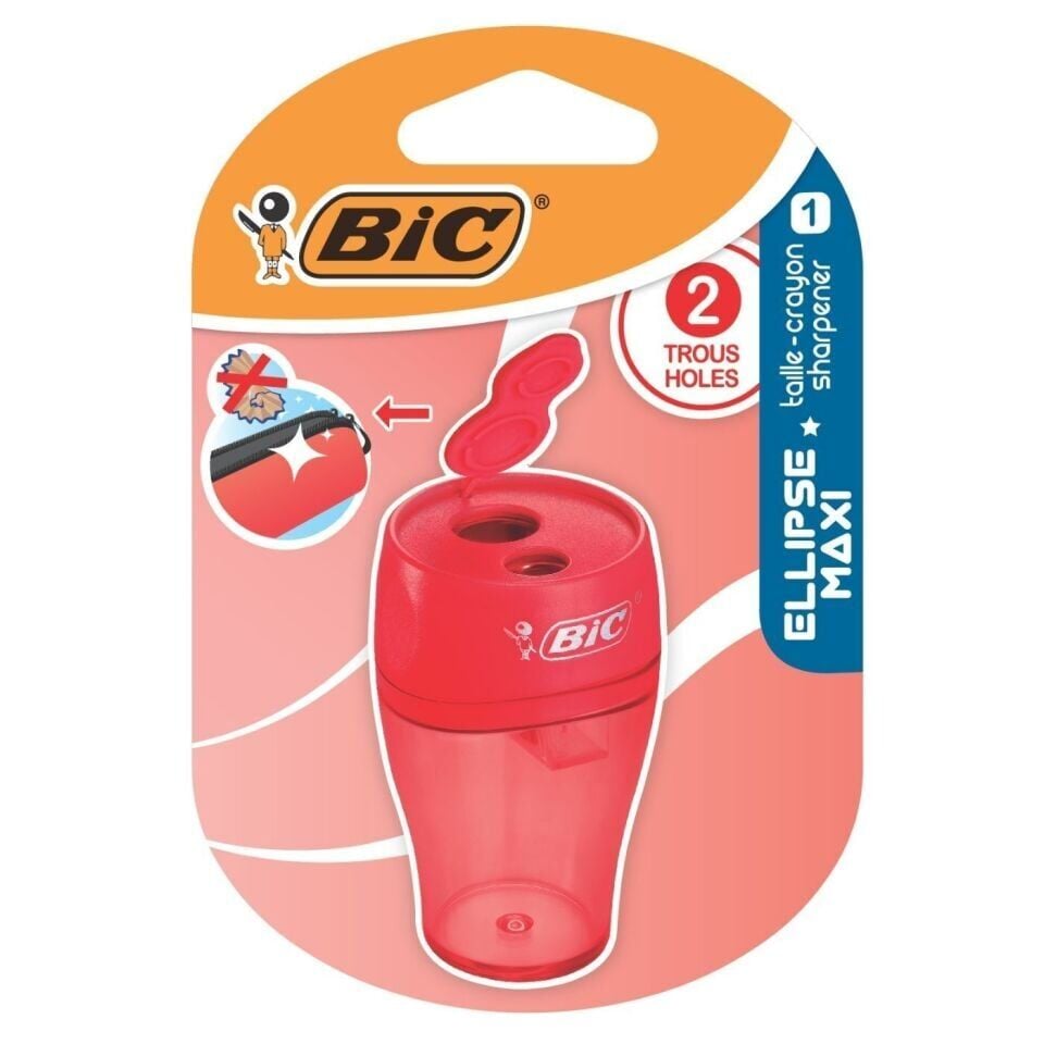 Bic Maxi Ellipse Hazneli İkili Kalemtıraş Jumbo ve Klasik - 9505181 Kırmızı