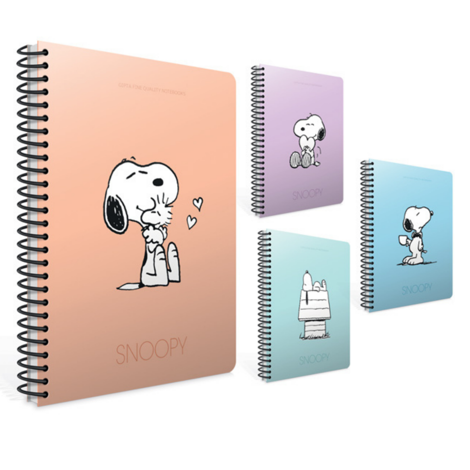 Gıpta 7320 Snoopy Spiralli Pp Kapak 17x24 Kareli Defter 80 Yaprak Turuncu