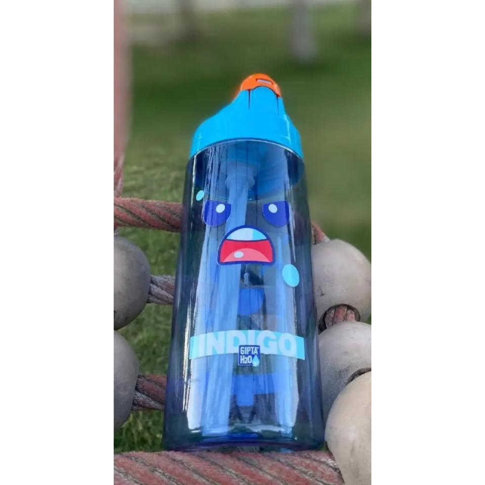 Gıpta 7508 Indigo Tritan Desenli Pipetli Matara 500ml Pembe