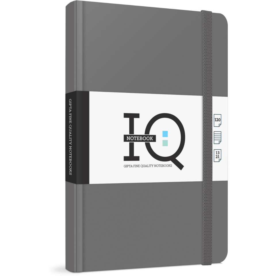 Gıpta 3943 IQ İp Dikiş Cilt Kapak 13x21 Çizgili Defter 120 Yaprak Siyah