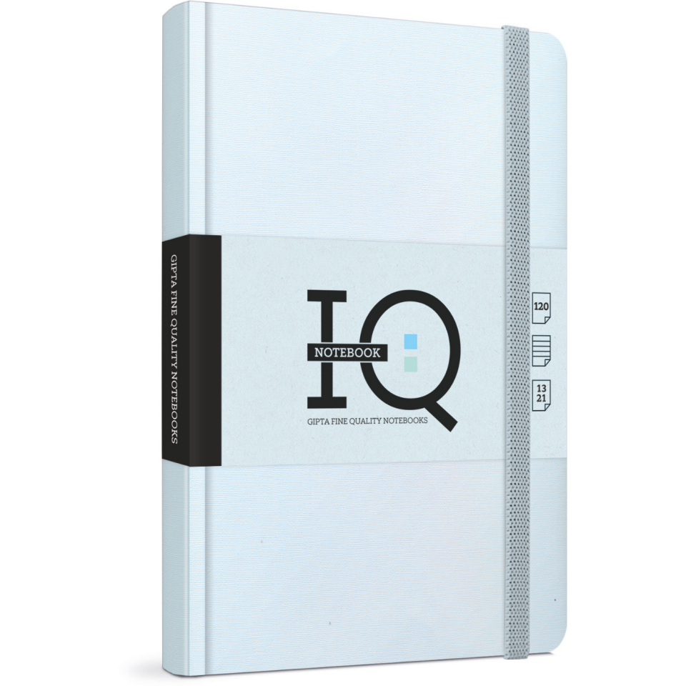 Gıpta 3943 IQ İp Dikiş Cilt Kapak 13x21 Çizgili Defter 120 Yaprak Buz Mavi