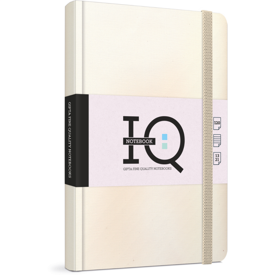 Gıpta 3943 IQ İp Dikiş Cilt Kapak 13x21 Çizgili Defter 120 Yaprak Krem