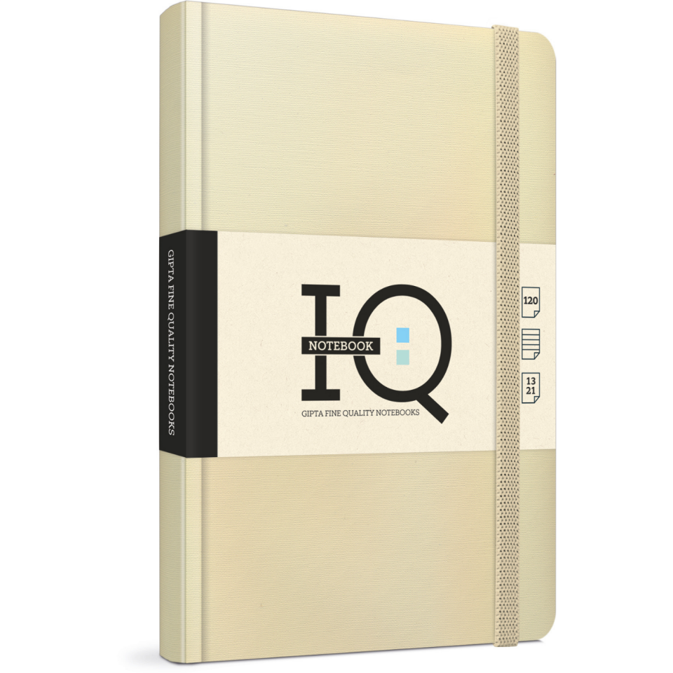 Gıpta 3943 IQ İp Dikiş Cilt Kapak 13x21 Çizgili Defter 120 Yaprak Bej