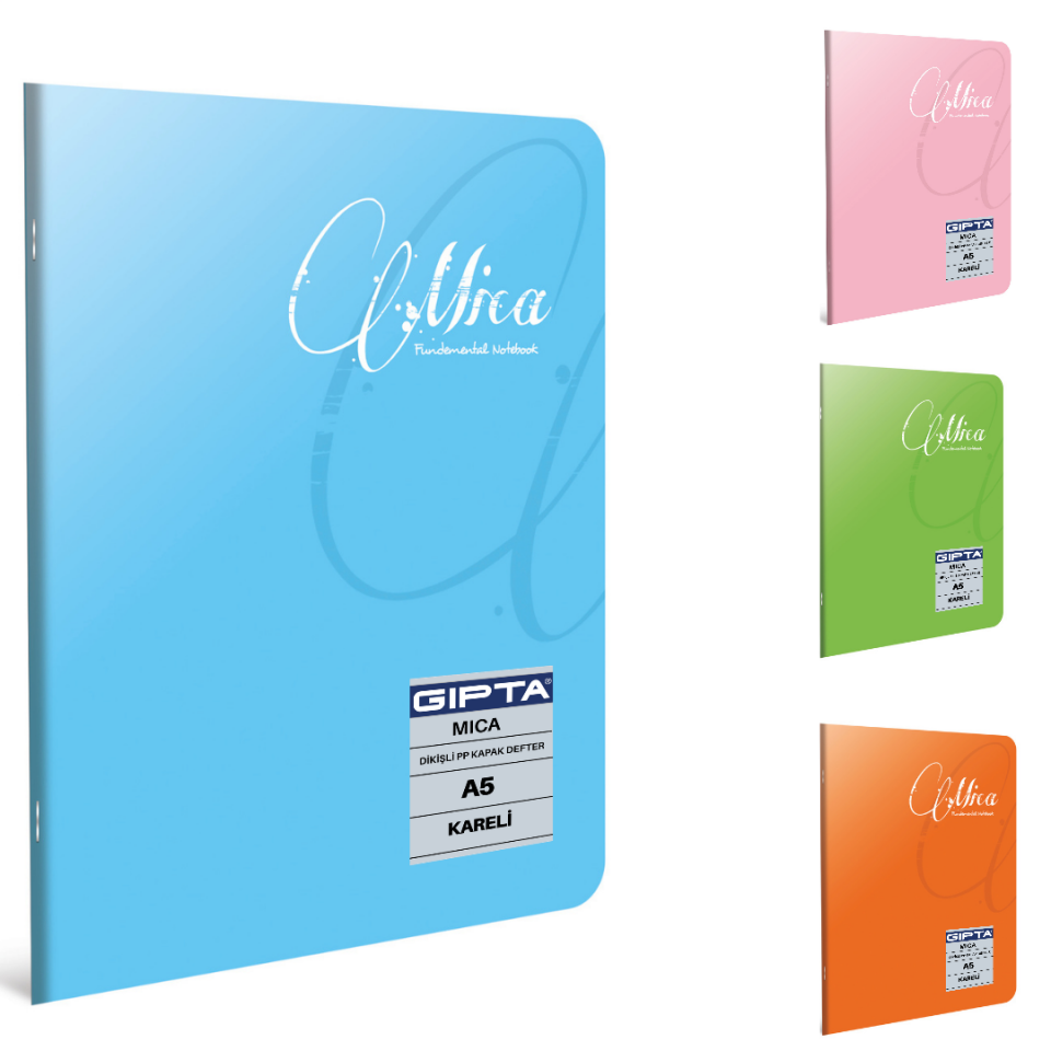 Gıpta Mica Dikişli PP Kapak A5 Kareli Defter