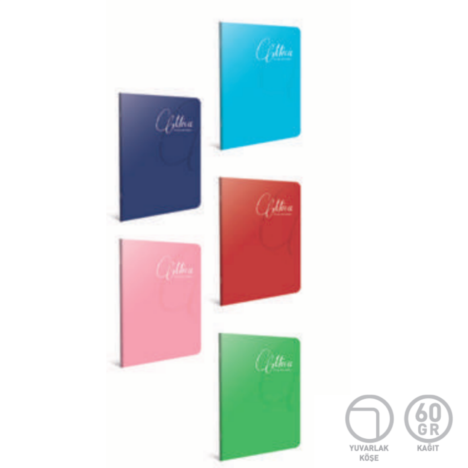 Gıpta 1708 Mica Dikişli PP Kapak A4 80 Yaprak Kareli Defter Pudra Pembe