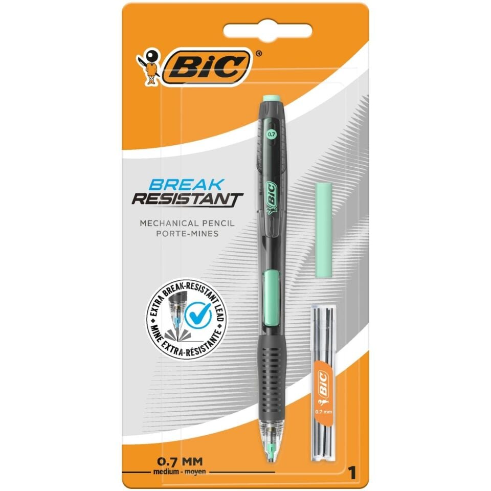 Bic Break Resistant 0.7 mm Versatil Kalem Seti 1 Kalem + 1 Silgi + 6'lı Uç Yeşil