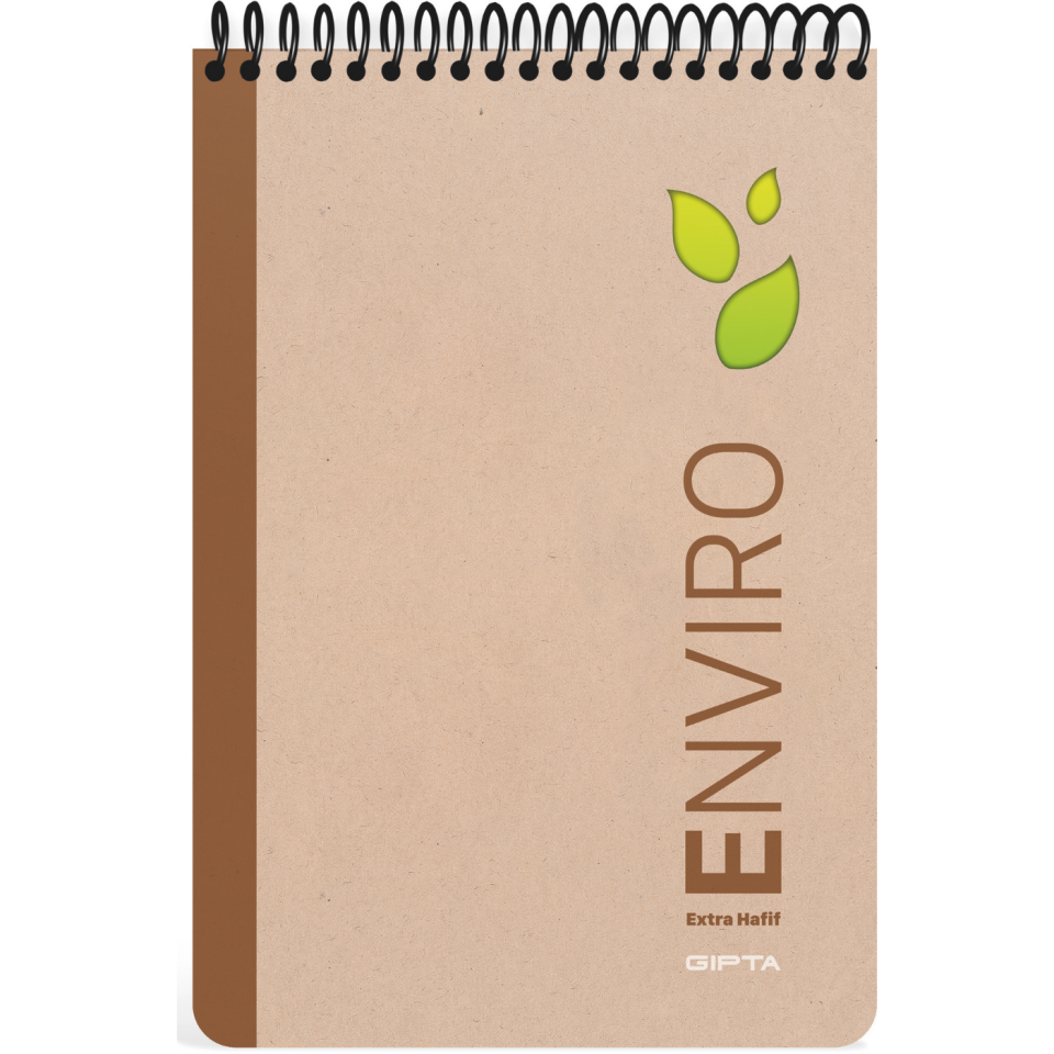 Gıpta 2346 Enviro Spiralli Kraft Sert Kapak Bloknot A4 100 Yaprak Kareli