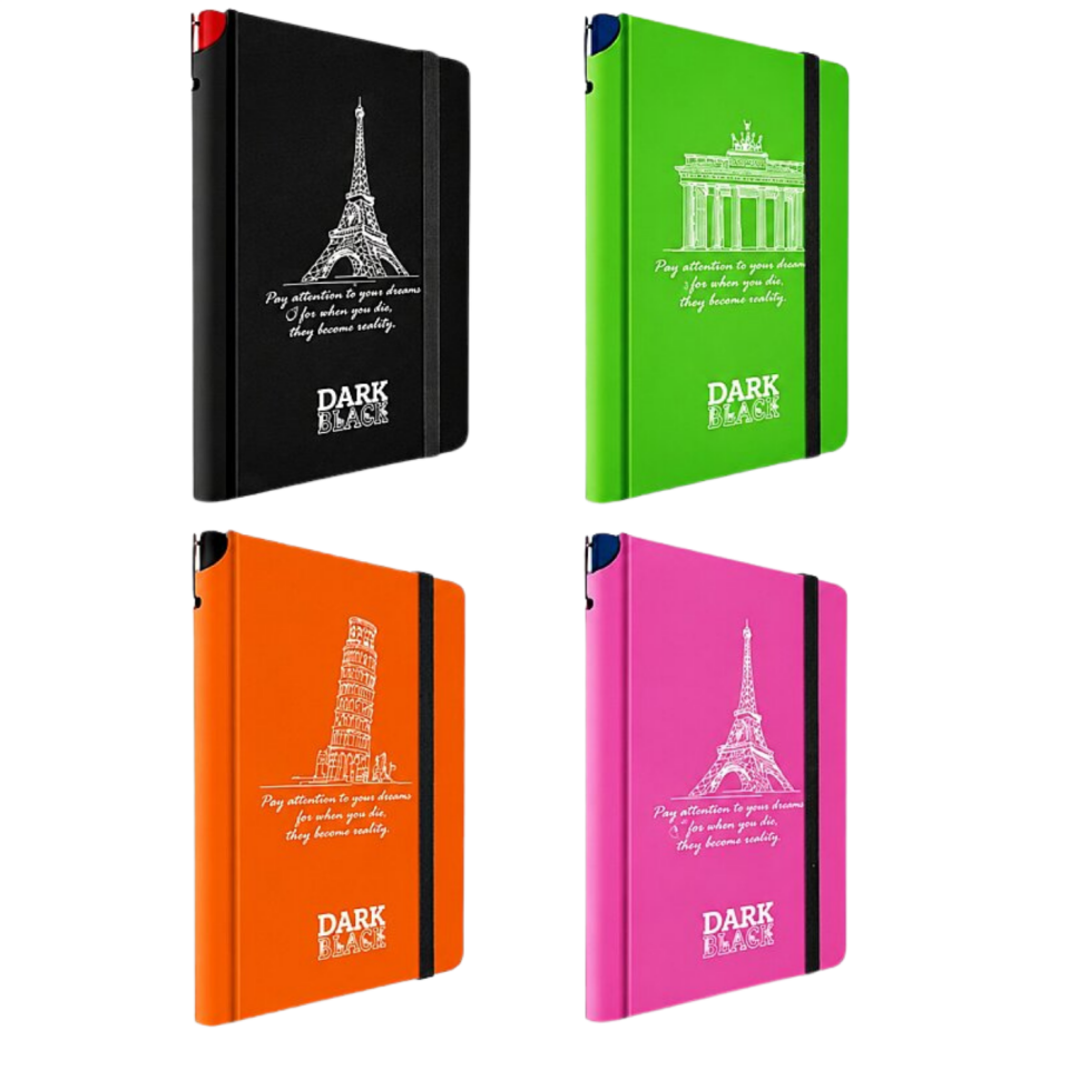 Gıpta 2670 Dark Siyah Yaprak Çizgisiz Defter 13x21 64 Yaprak