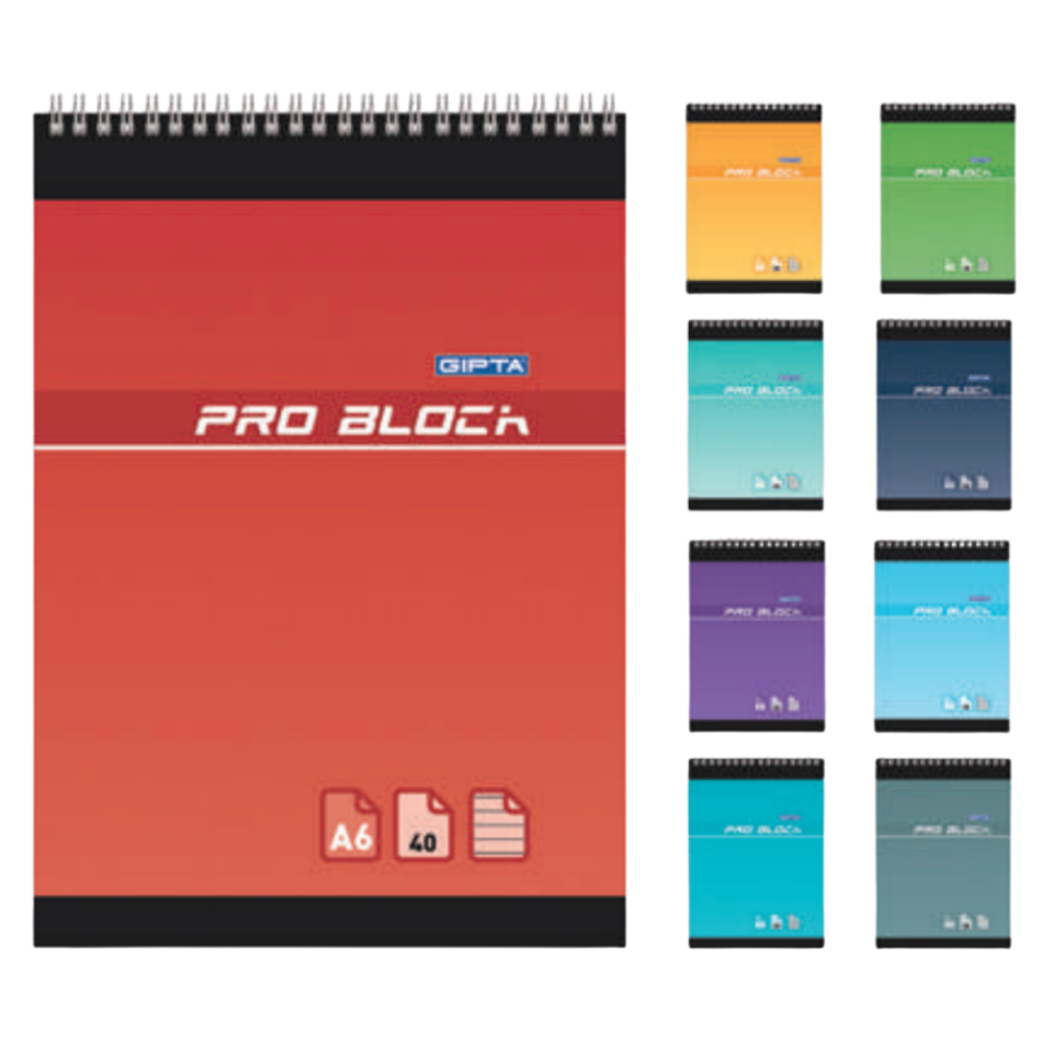 Gıpta 1499 Pro Blok Spiralli A6 40Yp Kareli Bloknot