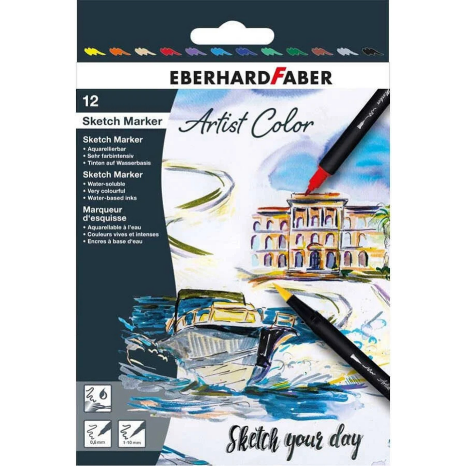 Eberhard Faber Artist Color Eskiz Markör Set 12 Renk 558212