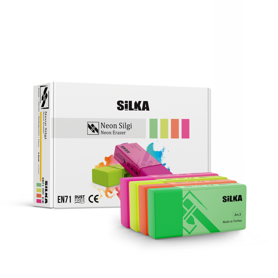 Silka 3-24 Neon Orta Boy Silgi