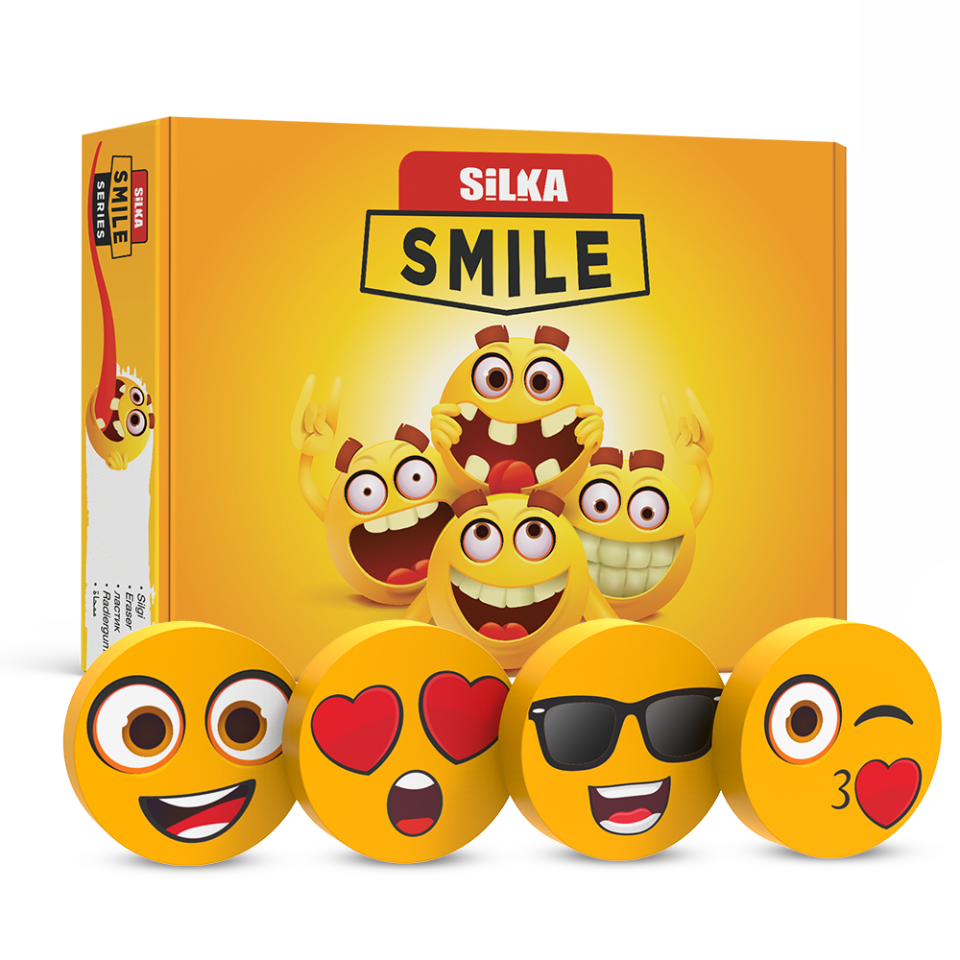 Silka Silka 52 Smile Oyuncak Silgi 4'lü