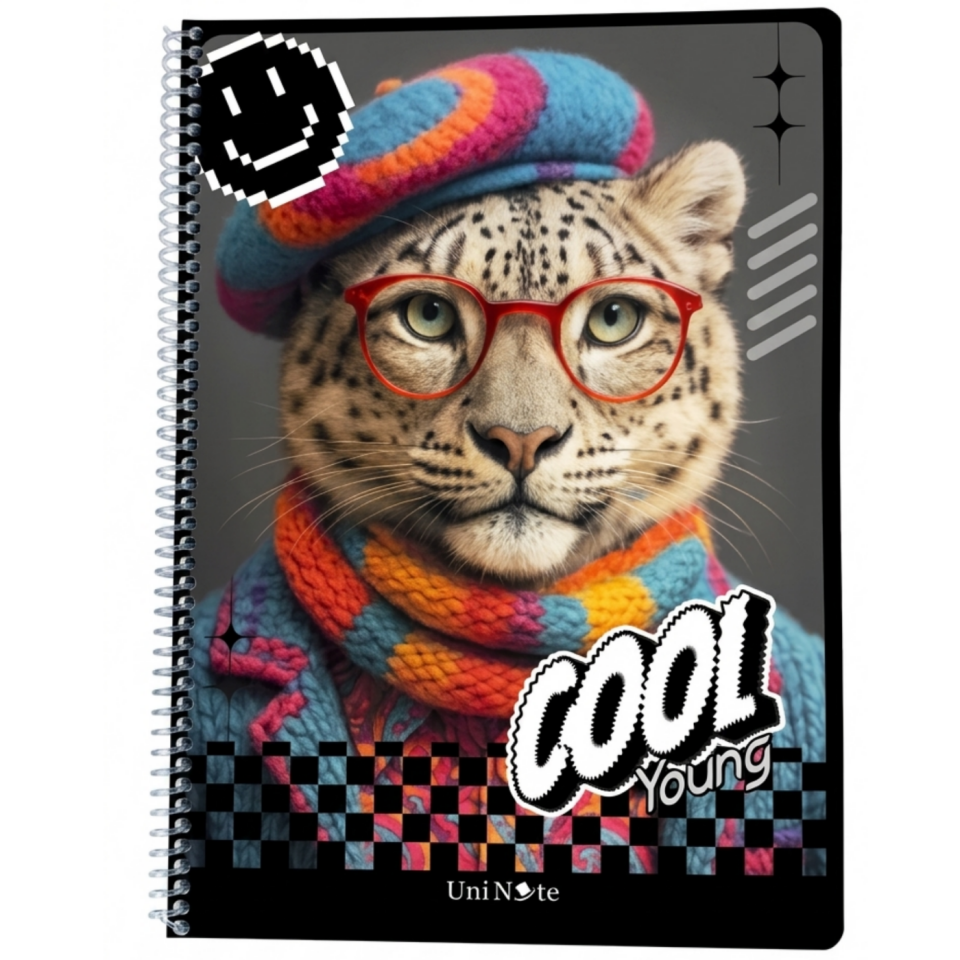 UniNote Cool Spiralli Pp Kapak A4 72 Yp.Kareli Defter 03