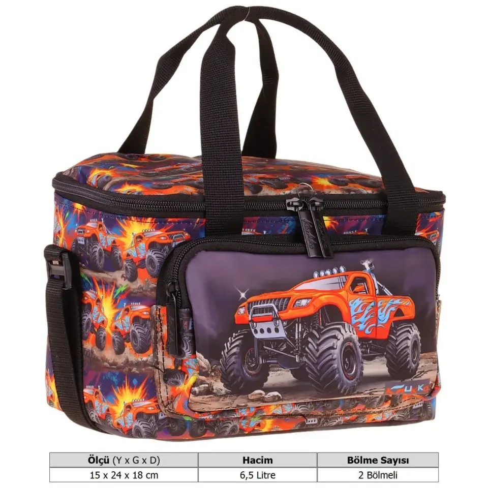 Kaukko Kids Sırt Çantası Kalem Çantası Soil Truck L5359 Set Beslenme Çantası