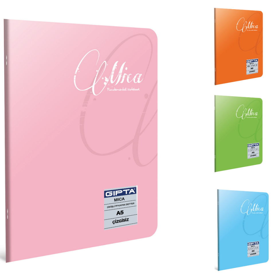 Gıpta Mica Dikişli PP Kapak A5 Çizgisiz Defter