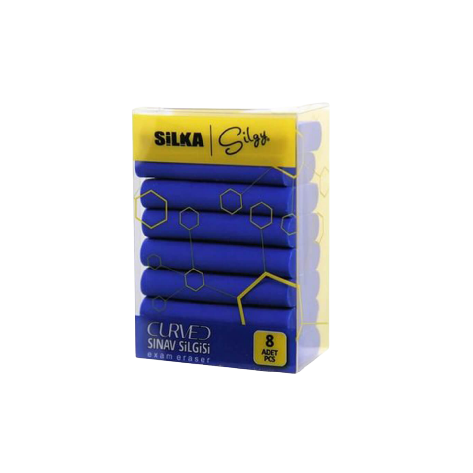 Silka Silka 53 Curved Mavi Sınav Silgisi 8'li