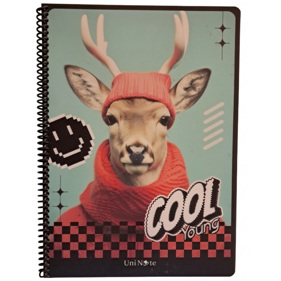 UniNote Cool Spiralli Pp Kapak A4 72 Yp.Çizgili Defter 05