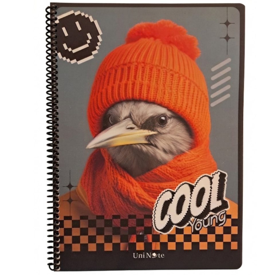 UniNote Cool Spiralli Pp Kapak A4 72 Yp.Çizgili Defter 06