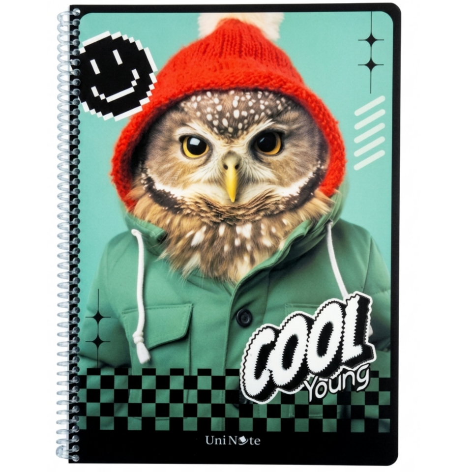 UniNote Cool Spiralli Pp Kapak A4 72 Yp.Çizgili Defter 07