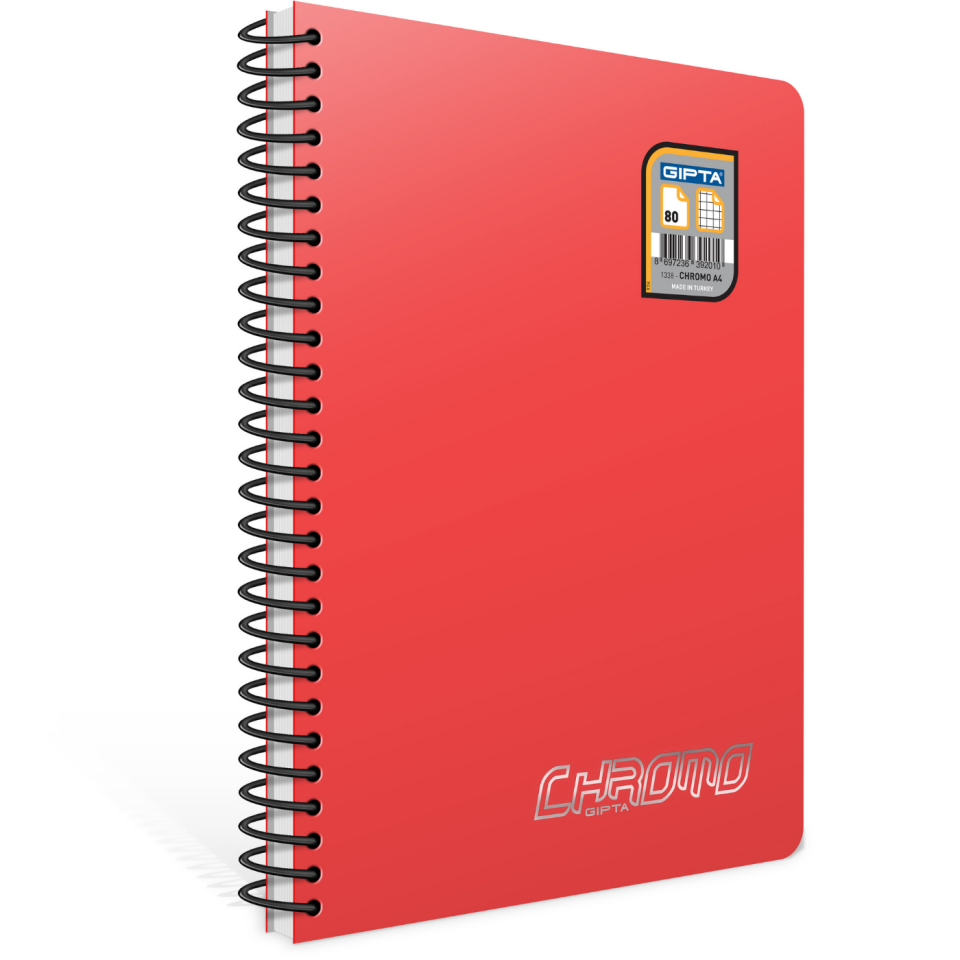 Gıpta 1491 Chromo Spiralli Pp Kapak A4 100 Yaprak Çizgili Defter Turkuaz