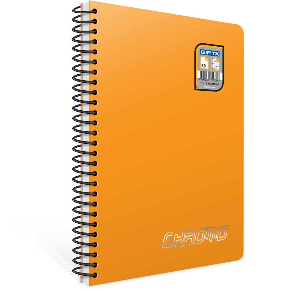 Gıpta 1492 Chromo Spiralli Pp Kapak A4 100 Yaprak Kareli Defter Mavi