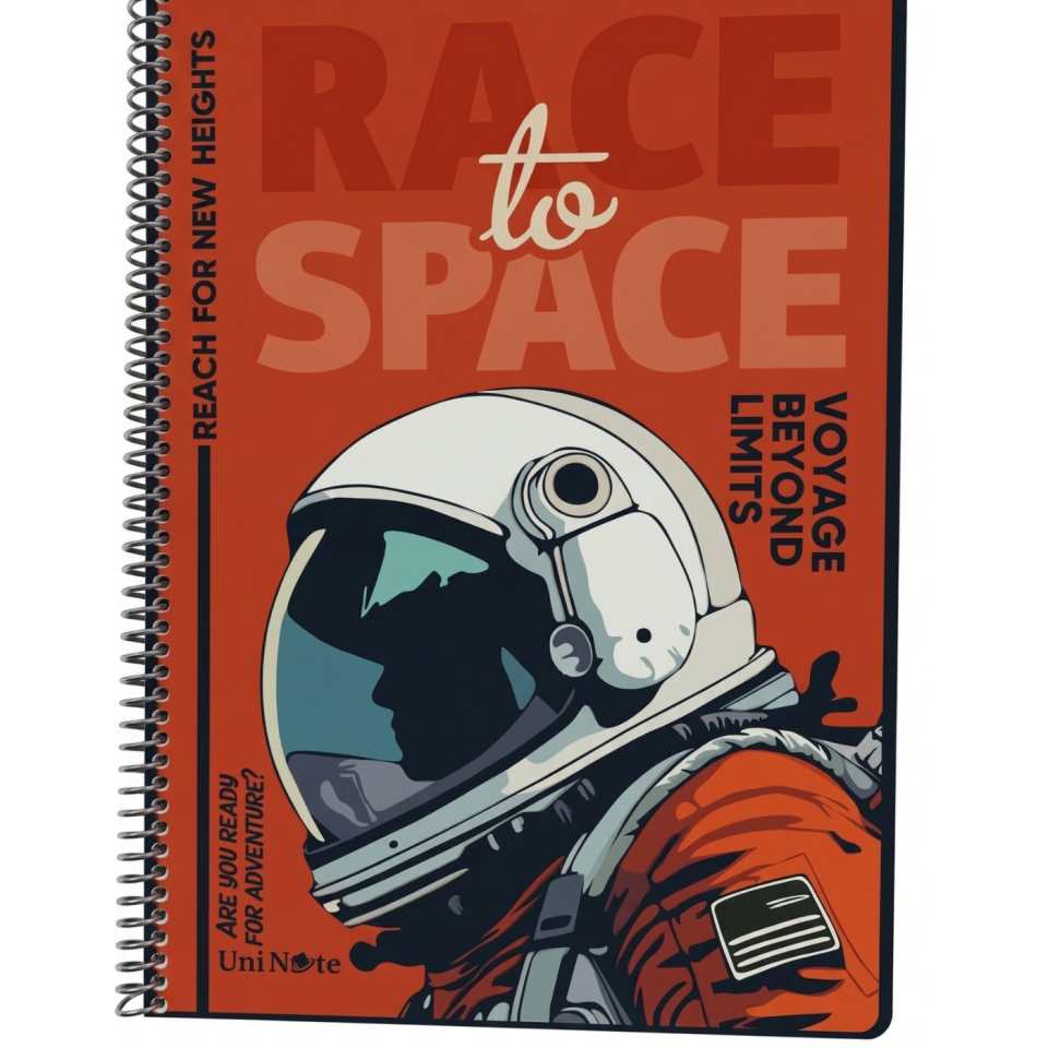 UniNote Space Spiralli Pp Kapak A4 72 Yp.Çizgili Defter 05