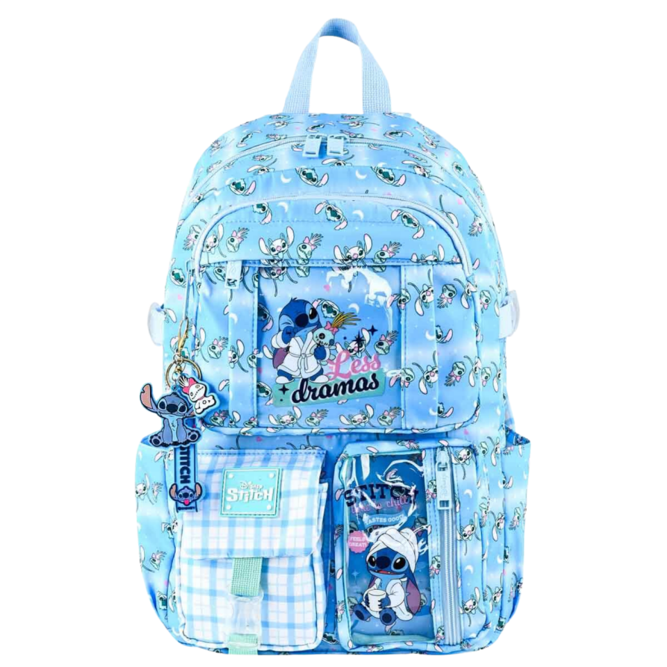 Frocx Stitch Desenli Mavi Okul Çantası