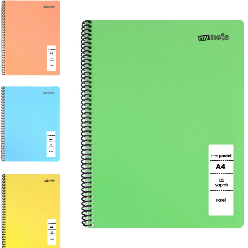 Mynote Flex Pastel A4 Kareli Defter 120 Yaprak