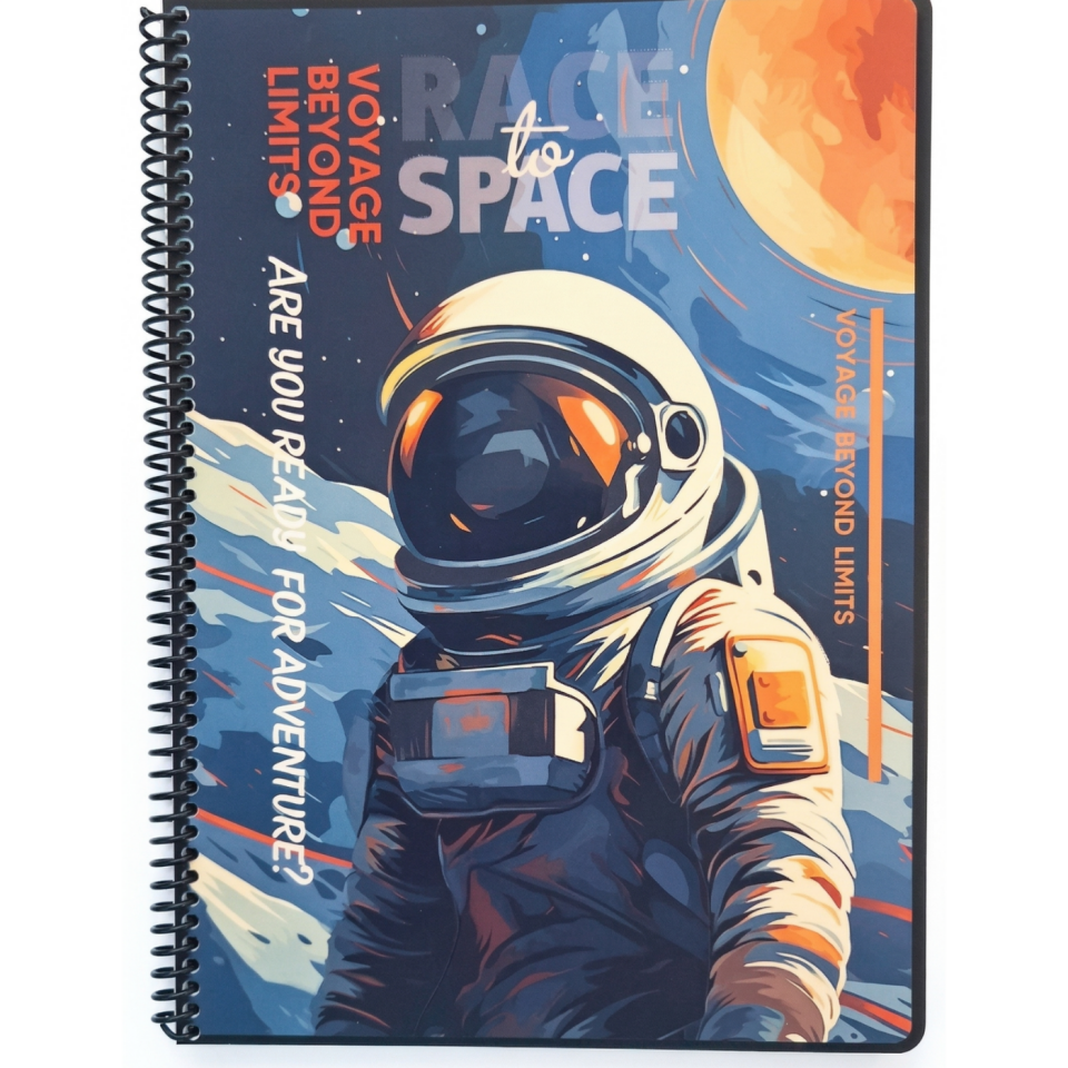 UniNote Space Spiralli Pp Kapak A4 96 Yp.Çizgili Defter 04