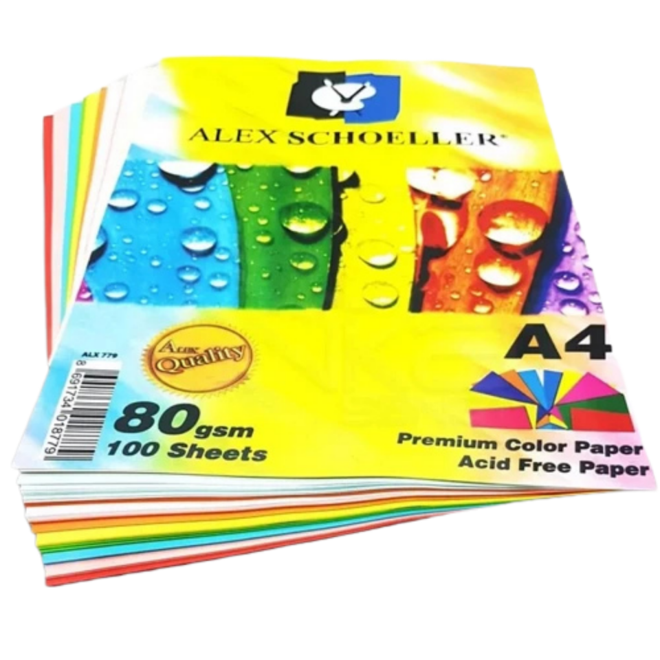 Alex Schoeller ALX-779 A4 80 gr Fotokopi Kağıdı 10 Renk 100'lü Karışık