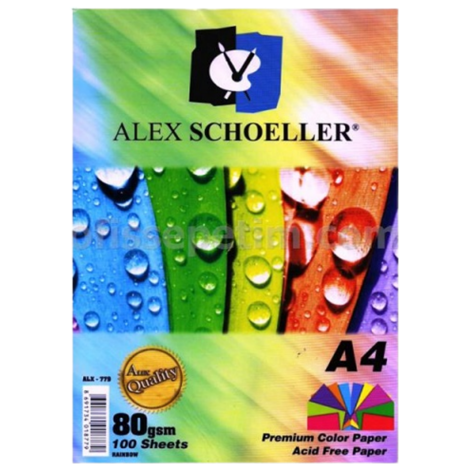 Alex Schoeller ALX-779 A4 80 gr Fotokopi Kağıdı 10 Renk 100'lü Karışık