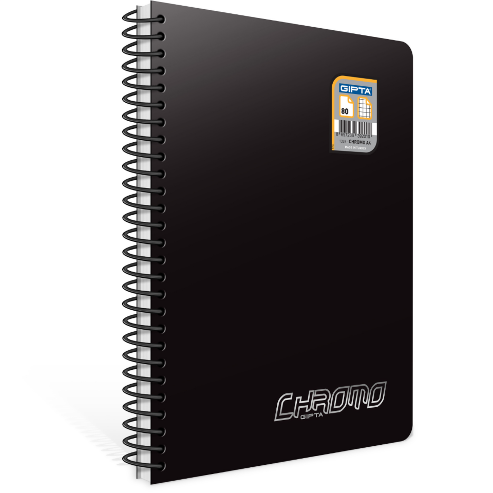 Gıpta 1348 Chromo Spiralli Pp Kapak A5 80 Yaprak Kareli Defter Turuncu