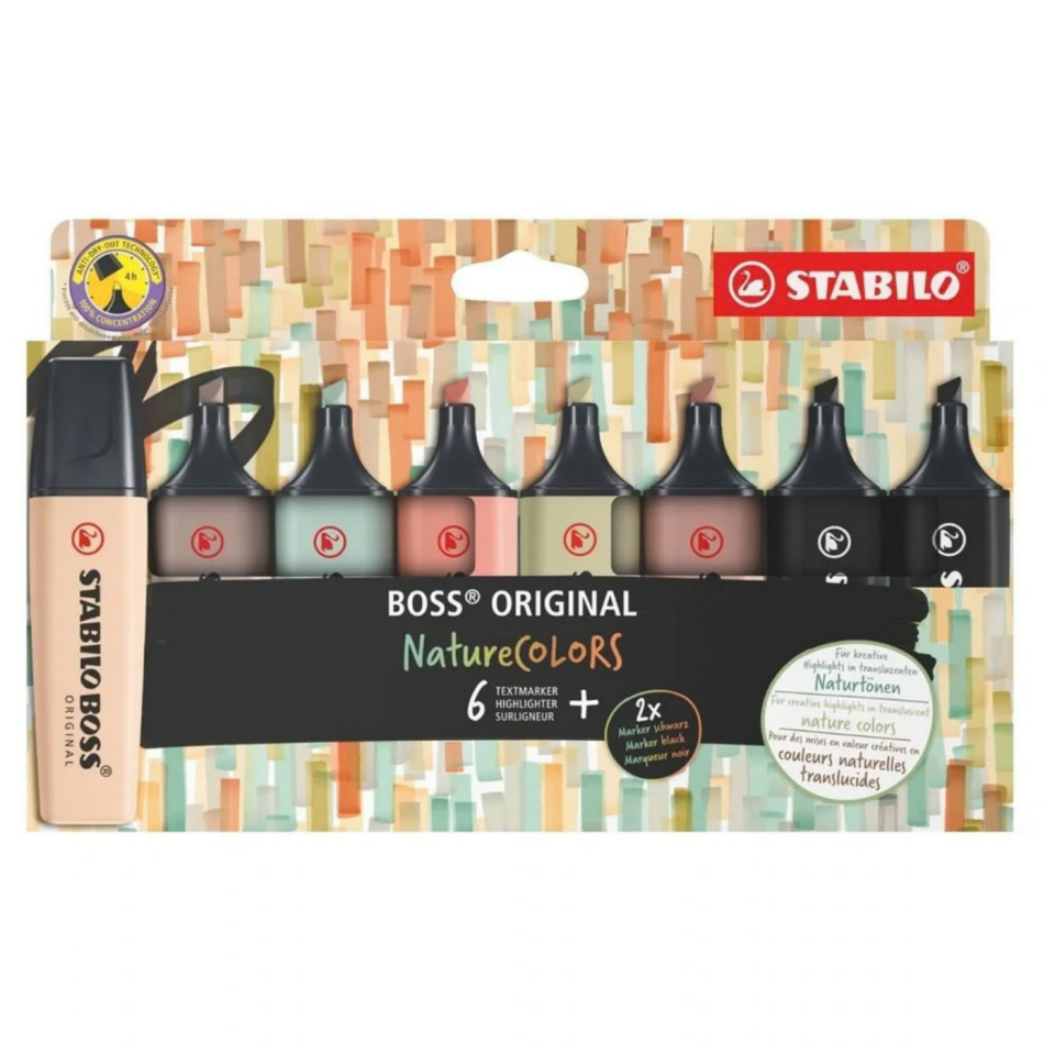 Stabilo Boss Original Nature Colors Pastel Fosforlu Kalem 70/821 8'li Set
