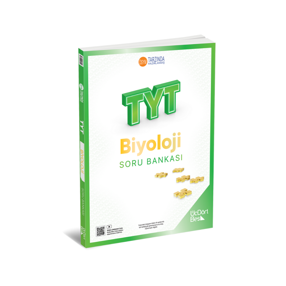 Üçdörtbeş Yayınları TYT Biyoloji Soru Bankası - Güncel Baskı