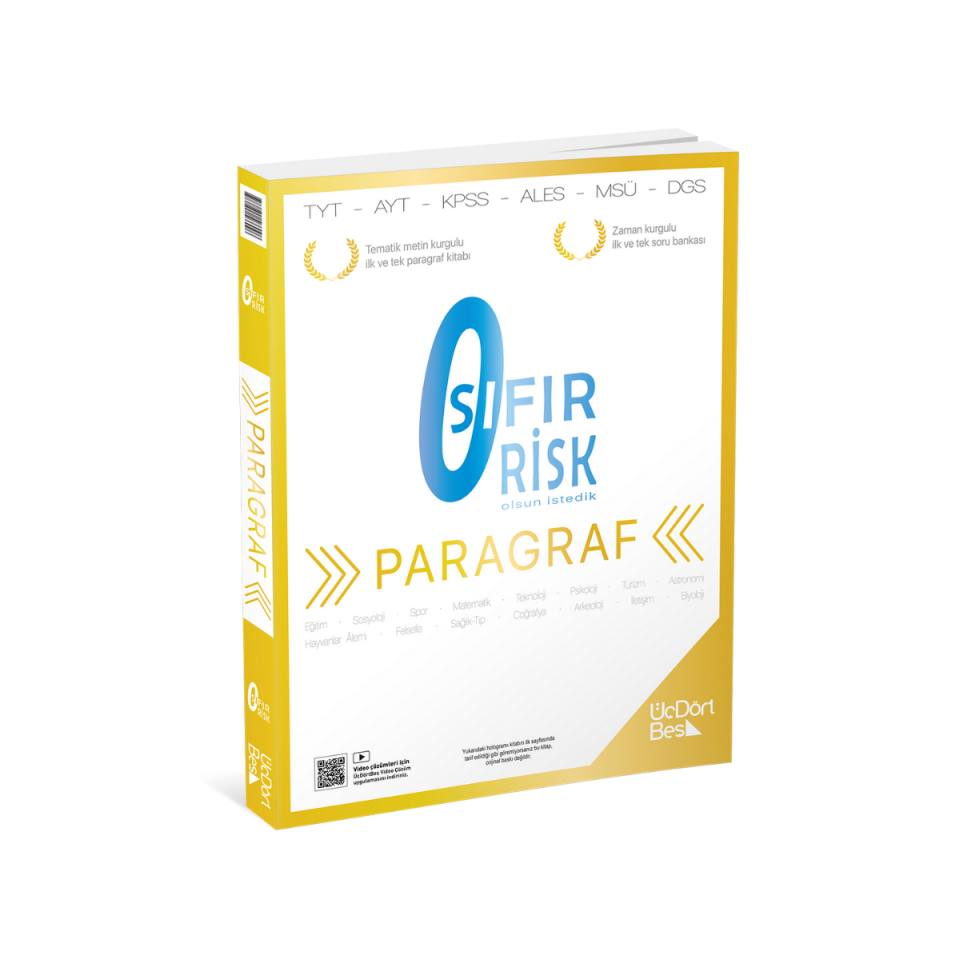 ÜçDörtBeş Yayınları Üçdörtbeş Yayınları Paragraf Sıfır Risk - Güncel Baskı