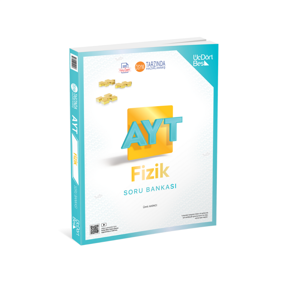 ÜçDörtBeş Yayınları Üçdörtbeş Yayınları AYT Fizik Soru Bankası - Güncel Baskı