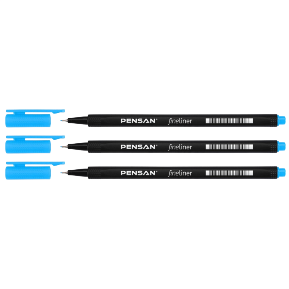Pensan 6500 Fineliner Kalem 0.4 mm Açık Mavi 3'lü