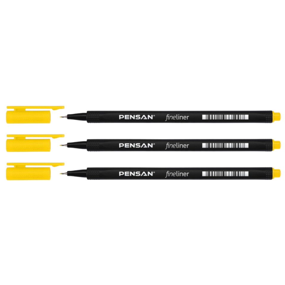 Pensan 6500 Fineliner Kalem 0.4 mm Sarı 3'lü