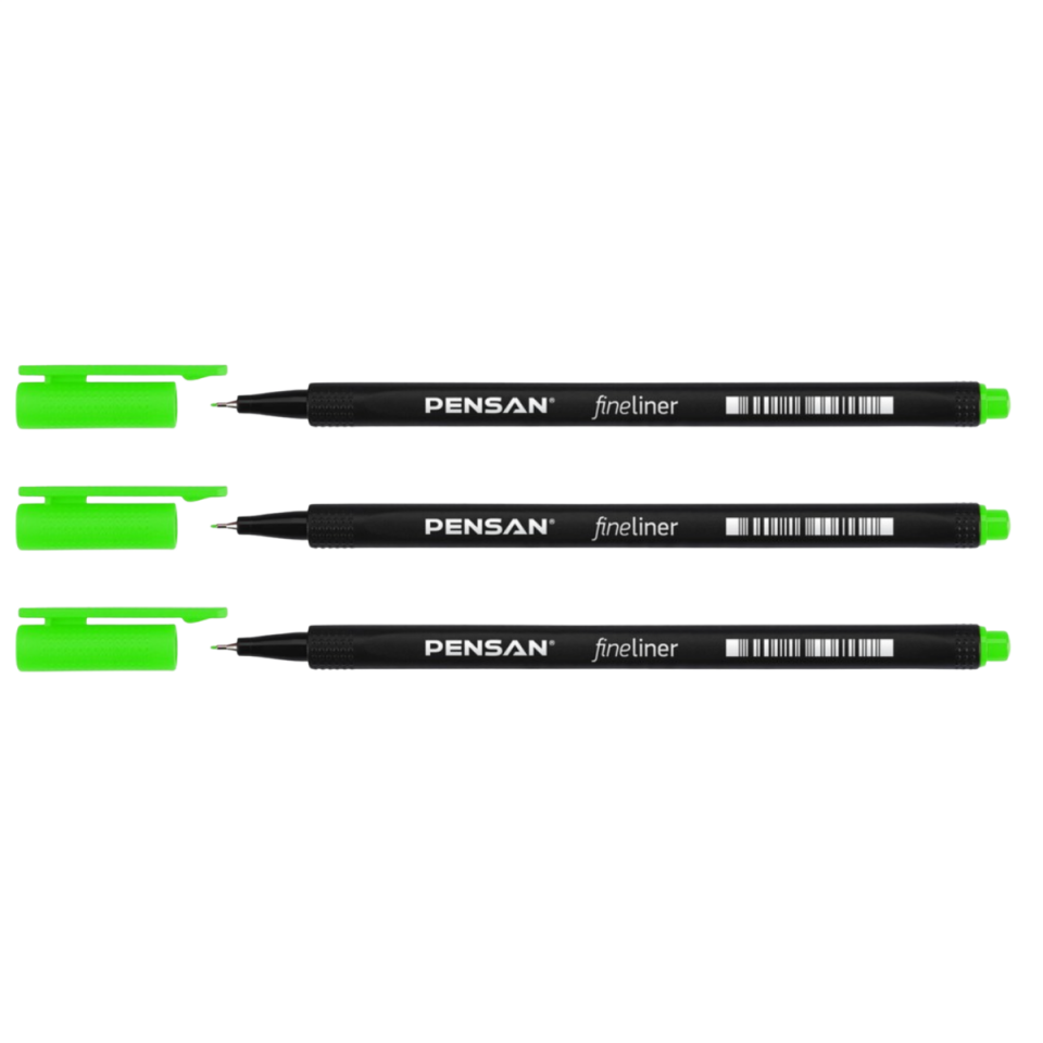 Pensan 6500 Fineliner Kalem 0.4 mm Açık Yeşil 3'lü