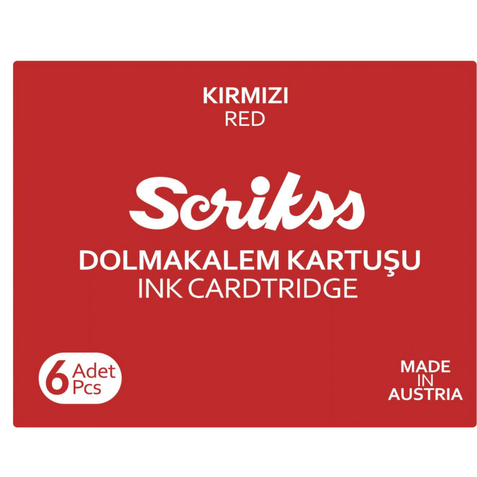 Scrikss Dolmakalem Kartuşu 10 Kırmızı 6'lı