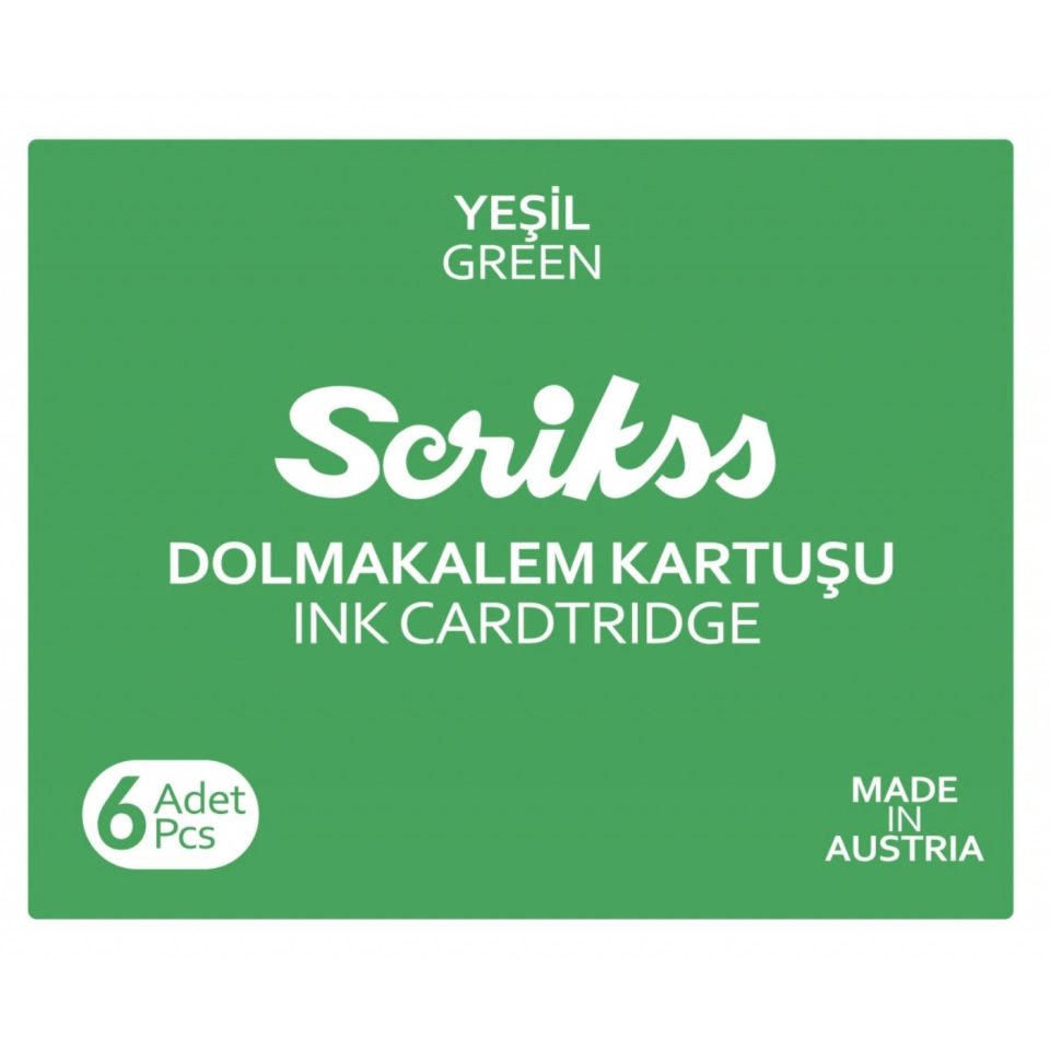 Scrikss Dolmakalem Kartuşu 10 Yeşil 6'lı