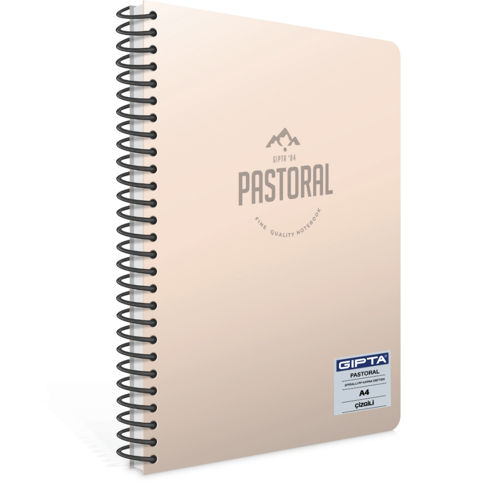 Gıpta Pastoral Spiralli PP Kapak A4 Çizgili Defter Turuncu - 120 Yaprak