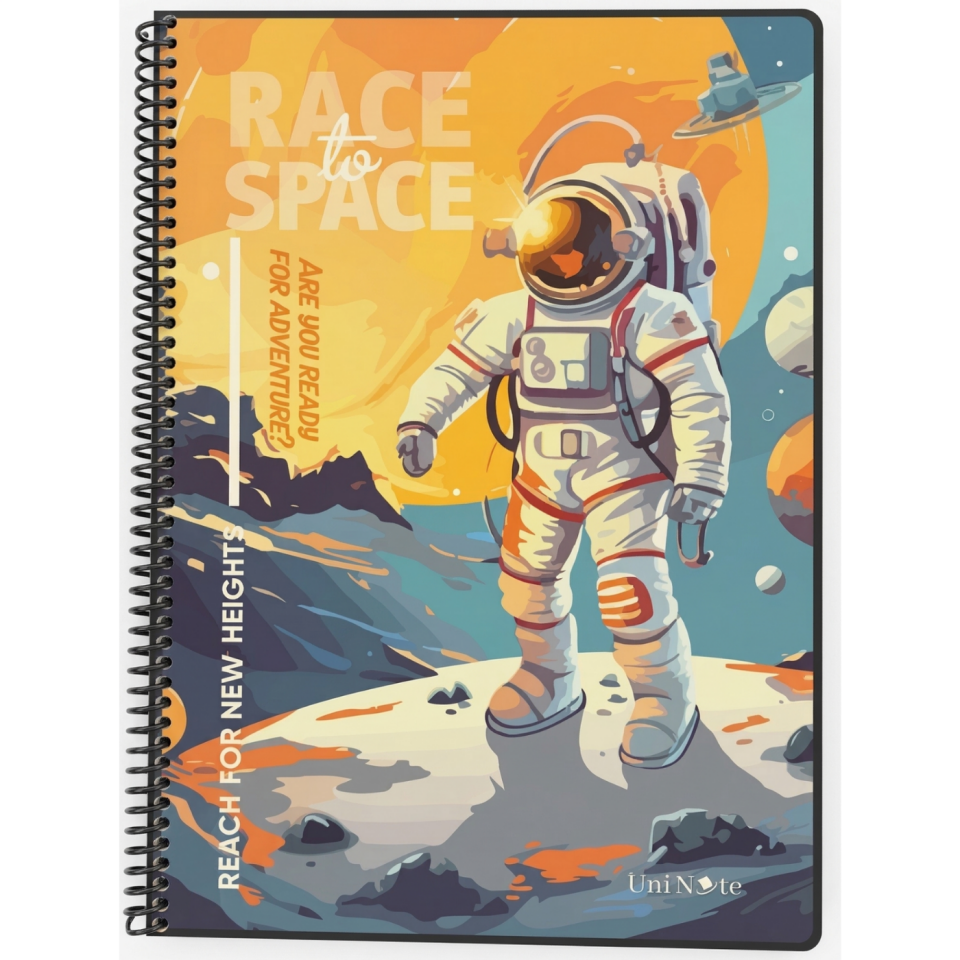 UniNote Spce Spiralli Pp Kapak A4 72 Yp.Kareli Defter 08