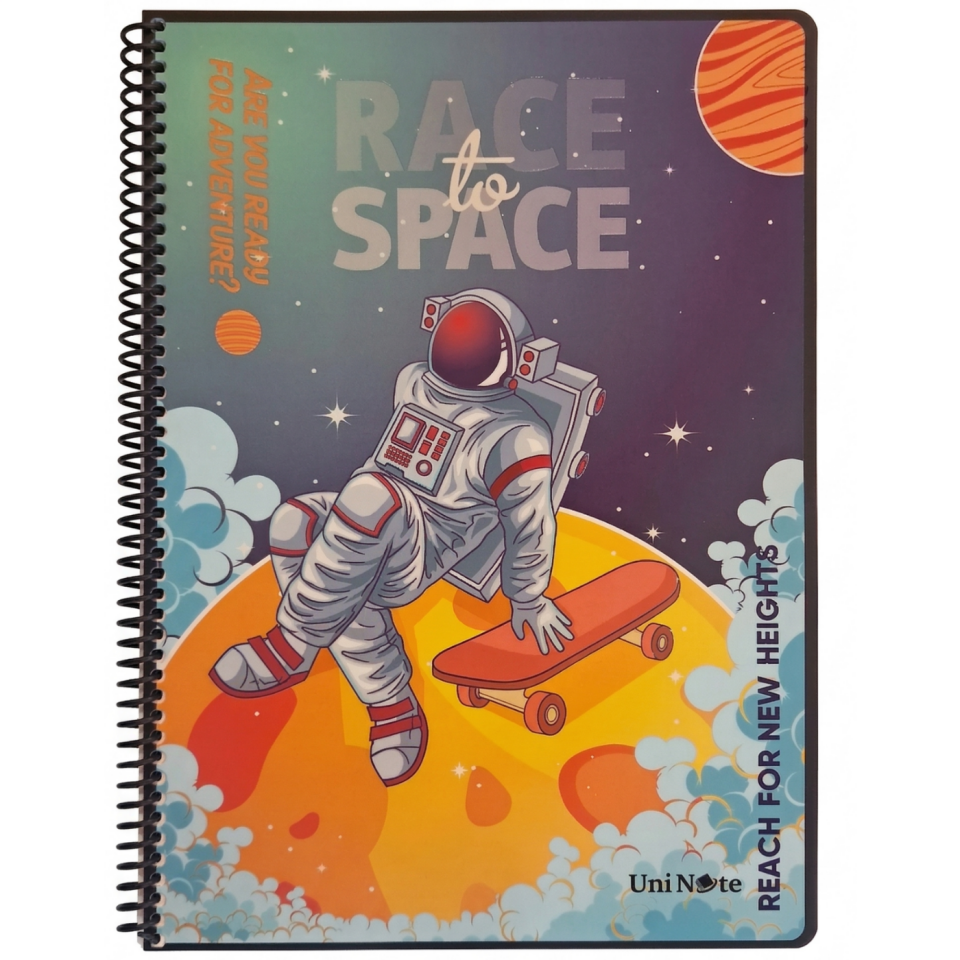 UniNote Spce Spiralli Pp Kapak A4 72 Yp.Kareli Defter 01