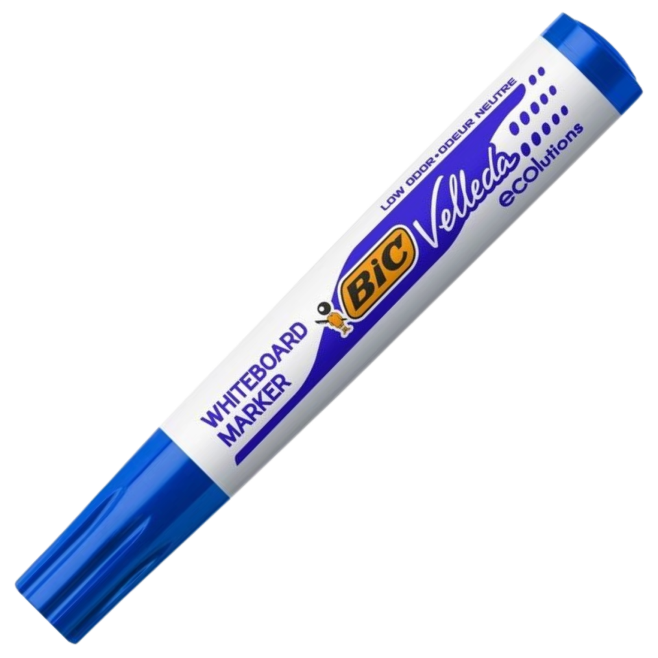 Bic 1701 Velleda Eco Yuvarlak Uçlu Beyaz Tahta Kalemi Mavi